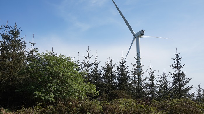 Wind turbine at Coolmelagh walk, Co Wexford